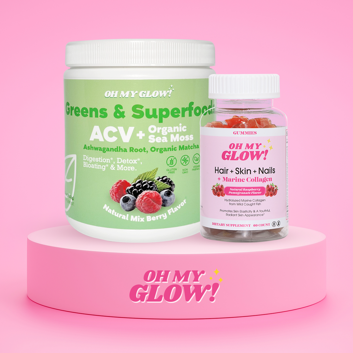 Paquete de gomitas y supervegetales Oh My Glow!