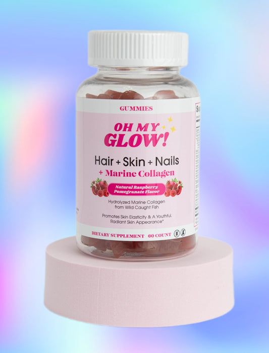 Oh My Glow! Hair, Skin & Nails + Marine Collagen Gummies - 1 Month