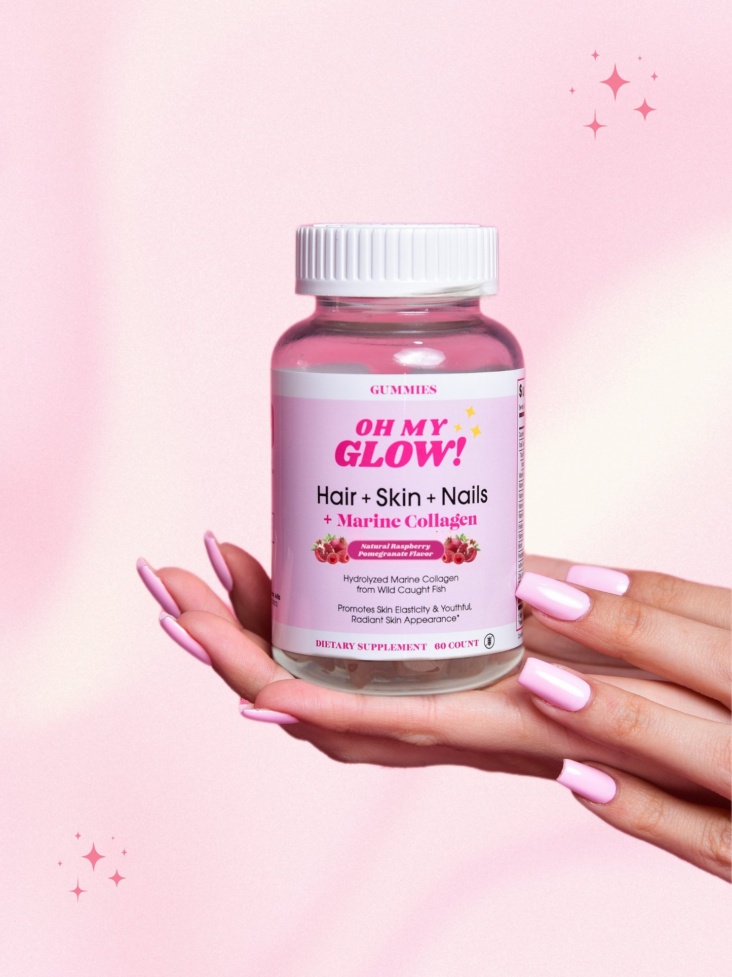 Oh My Glow! Hair, Skin & Nails + Marine Collagen Gummies - 1 Month