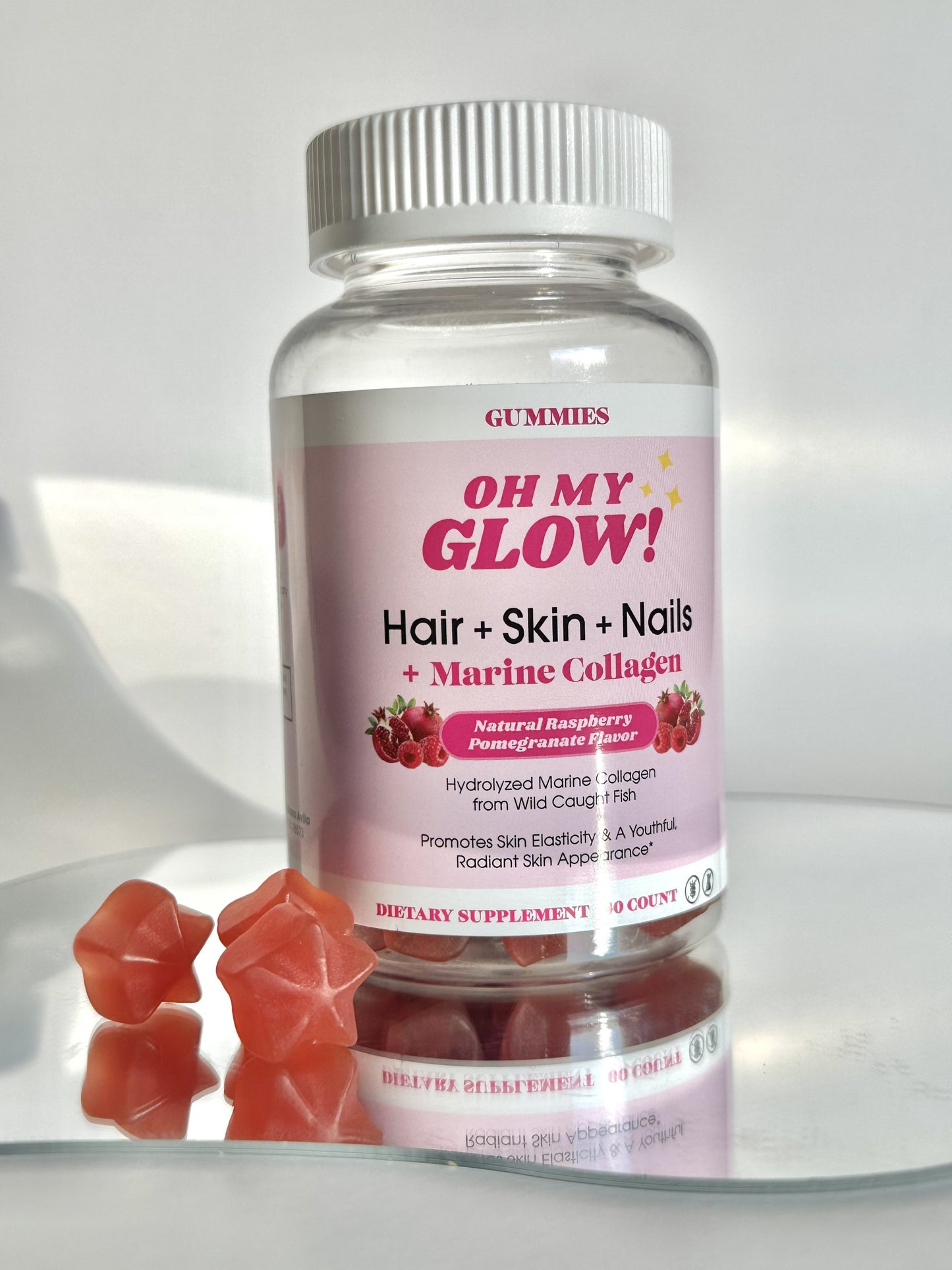 Oh My Glow! Hair, Skin & Nails + Marine Collagen Gummies - 1 Month